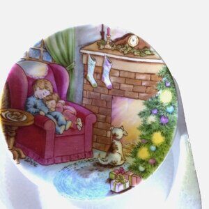 Vtg Hallmark Keepsake Ornament 1988 Waiting for Santa Plate IOB Collectible